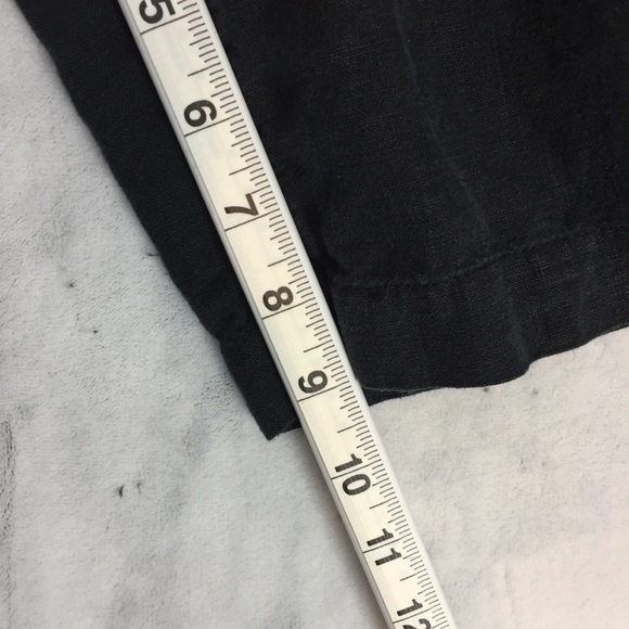 J Jill Linen Shorts Women's Medium Black Elastic Waist Straight Leg - Picture 8 of 10